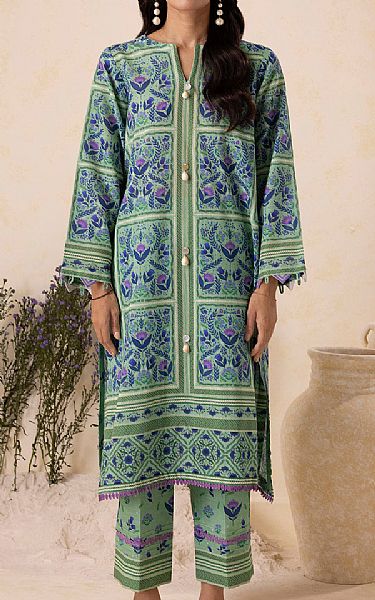 Zellbury Light Green Khaddar Suit (2 pcs) | Pakistani Winter Dresses in USA- Image 1