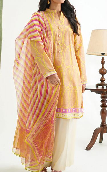 Zellbury Yellow/Pink Lawn Suit (2 pcs) | Pakistani Lawn Dress in USA- Image 1