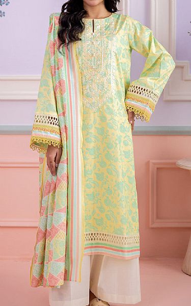 Zellbury Sand Gold/Green Lawn Suit (2 pcs) | Pakistani Lawn Dress in USA- Image 1