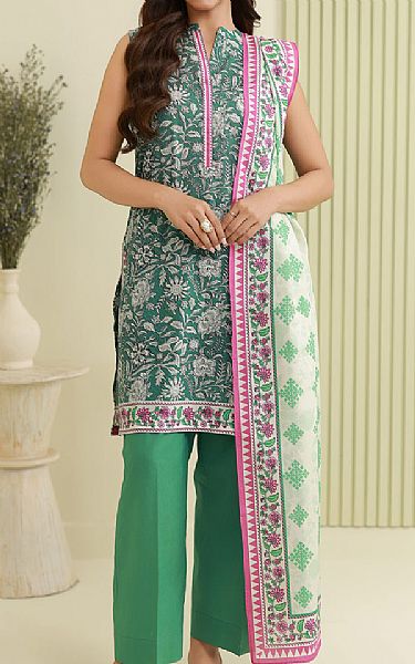 Zellbury Green Lawn Suit (2 pcs) | Pakistani Lawn Dress in USA- Image 1
