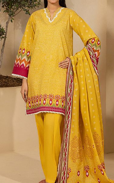 Zellbury Golden Yellow Lawn Suit | Pakistani Lawn Dress in USA- Image 1