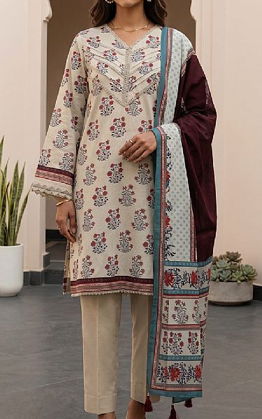 Zellbury Beige Lawn Suit | Pakistani Lawn Dress in USA- Image 1