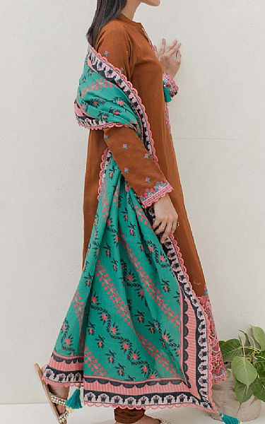 Zellbury Brown Khaddar Suit | Pakistani Winter Dresses in USA- Image 2