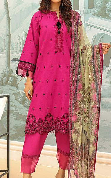 Zellbury Cerise Pink Khaddar Suit | Pakistani Winter Dresses in USA- Image 1