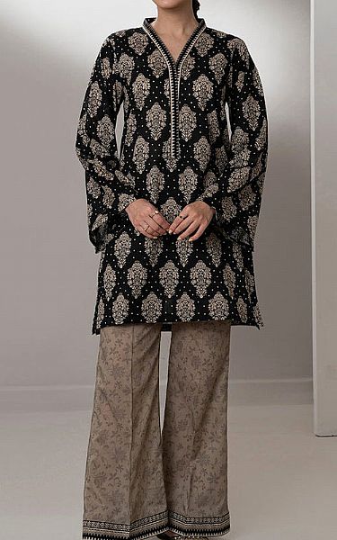 Zellbury Black/Beige Lawn Suit (2 pcs) | Pakistani Lawn Dress in USA- Image 1