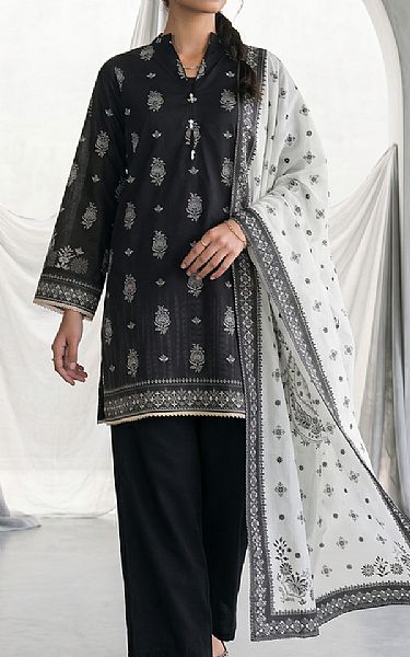 Zellbury Black/Off White Lawn Suit | Pakistani Lawn Dress in USA- Image 1
