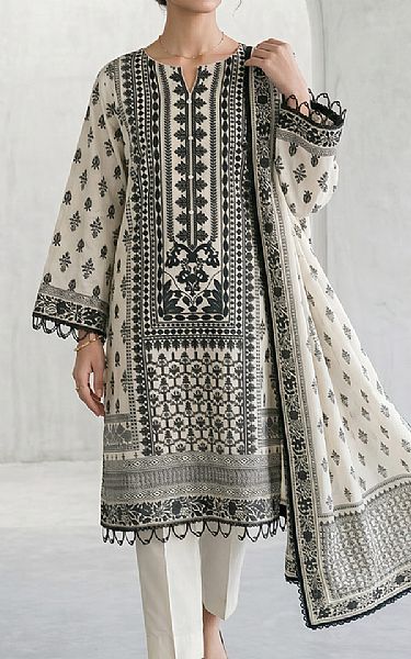Zellbury Off White/Black Lawn Suit | Pakistani Lawn Dress in USA- Image 1
