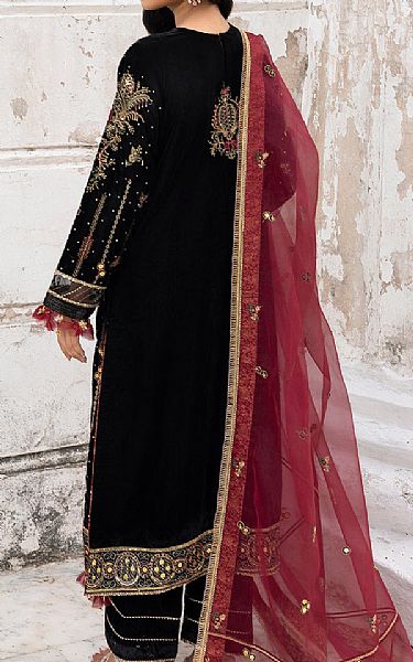 Zellbury Black Velvet Suit | Pakistani Winter Dresses in USA- Image 2