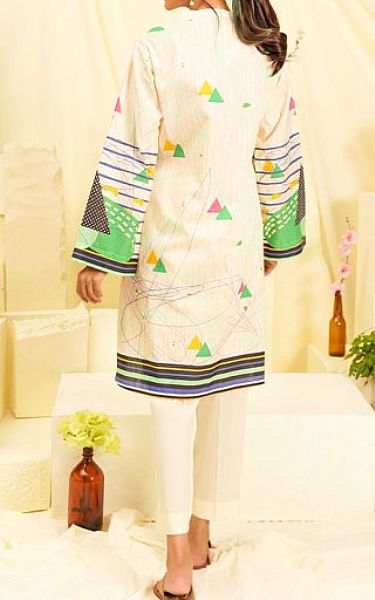 Zellbury Off-white Cambric Kurti | Pakistani Winter Dresses- Image 2