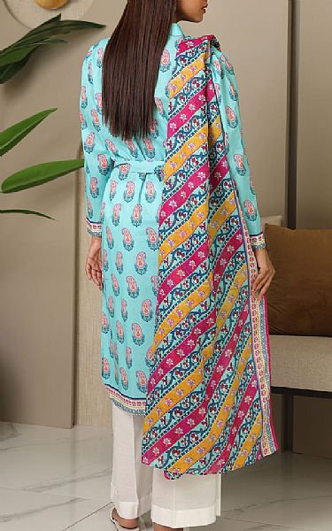 Zellbury Turquoise Cambric Suit (2 Pcs) | Pakistani Winter Dresses in USA- Image 2