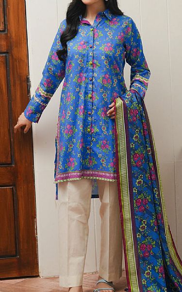 Zellbury Royal Blue Cambric Suit (2 Pcs) | Pakistani Winter Dresses in USA- Image 1