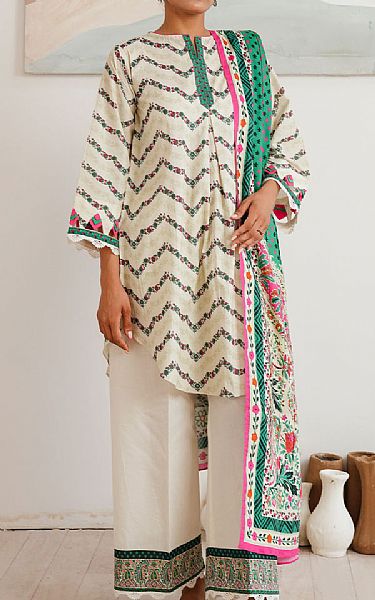 Zellbury Off-white Cambric Suit (2 Pcs) | Pakistani Winter Dresses in USA- Image 1