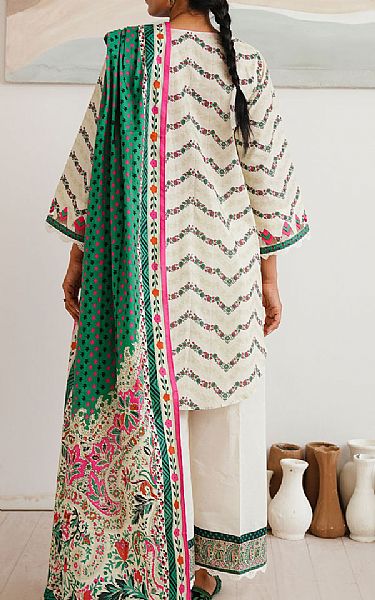 Zellbury Off-white Cambric Suit (2 Pcs) | Pakistani Winter Dresses in USA- Image 2