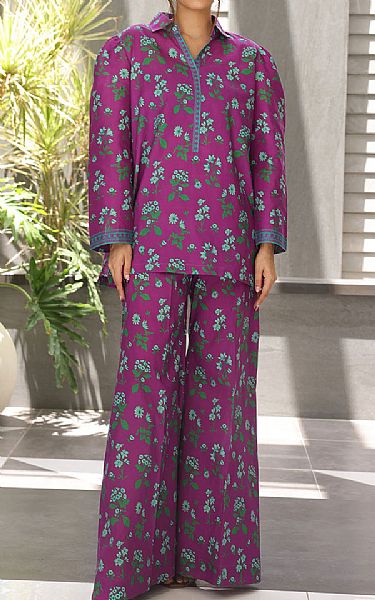 Zellbury Purple Cambric Suit (2 Pcs) | Pakistani Winter Dresses in USA- Image 1