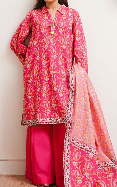 Zellbury Fuchsia Cambric Suit (2 Pcs) | Pakistani Winter Dresses in USA- Image 1