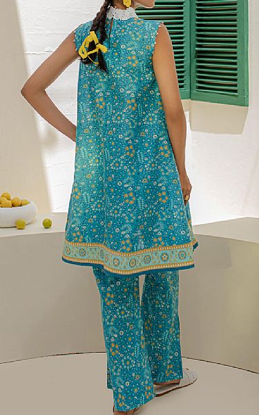 Zellbury Turquoise Cambric Suit (2 Pcs) | Pakistani Winter Dresses in USA- Image 2
