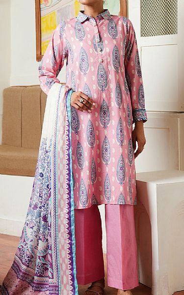Zellbury Pink Cambric Suit | Pakistani Winter Dresses in USA- Image 1