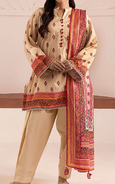 Zellbury Beige Cotton Suit (2 Pcs) | Pakistani Winter Dresses in USA- Image 1