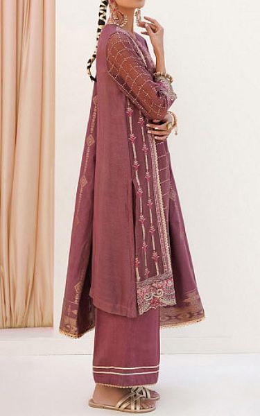 Zellbury Mauve Net Suit | Pakistani Embroidered Chiffon Dresses- Image 2