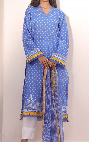 Zellbury Periwinkle Blue Lawn Suit (2 Pcs) | Pakistani Lawn Dress in USA- Image 1