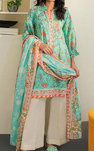 Zellbury Sea Green Lawn Suit (2 Pcs) | Pakistani Lawn Dress in USA- Image 1
