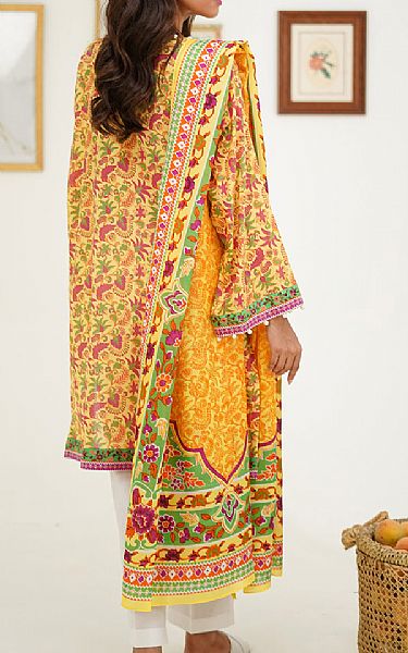 Zellbury Sand Gold Lawn Suit (2 Pcs) | Pakistani Lawn Dress in USA- Image 2