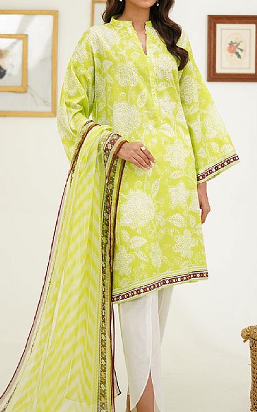 Zellbury Neon Green Lawn Suit (2 Pcs) | Pakistani Lawn Dress in USA- Image 1