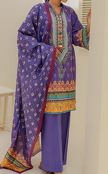 Zellbury Purple Lawn Suit | Pakistani Lawn Dress in USA- Image 1