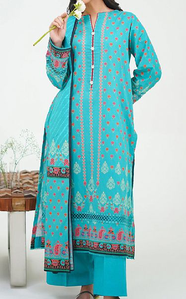 Zellbury Turquoise Lawn Suit | Pakistani Lawn Dress in USA- Image 1