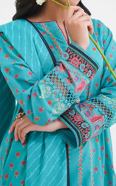 Zellbury Turquoise Lawn Suit | Pakistani Lawn Dress in USA- Image 2