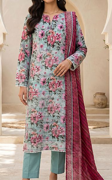 Zellbury Turquoise/Pink Lawn Suit | Pakistani Lawn Dress in USA- Image 1