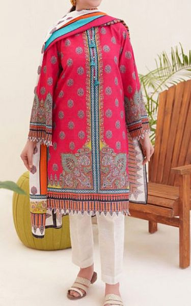 Zellbury Hot Pink Khaddar Suit (2 Pcs) | Pakistani Winter Dresses- Image 1