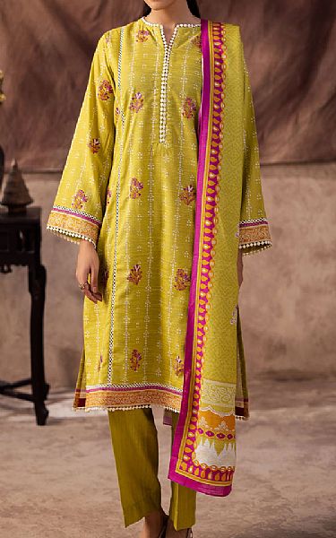 Zellbury Lime Green Khaddar Suit (2 Pcs) | Pakistani Winter Dresses in USA- Image 1