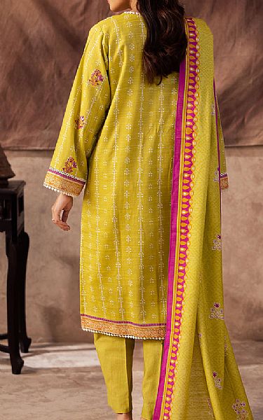 Zellbury Lime Green Khaddar Suit (2 Pcs) | Pakistani Winter Dresses in USA- Image 2