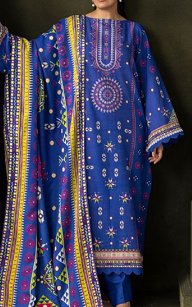 Zellbury Royal Blue Khaddar Suit (2 Pcs) | Pakistani Winter Dresses in USA- Image 1