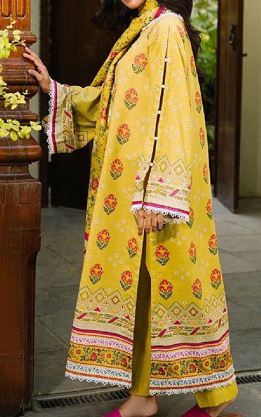 Zellbury Yellow Khaddar Suit (2 Pcs) | Pakistani Winter Dresses in USA- Image 2