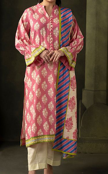 Zellbury Rose Pink Khaddar Suit (2 Pcs) | Pakistani Winter Dresses in USA- Image 1