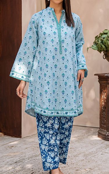 Zellbury Sky Blue Khaddar Suit (2 Pcs) | Pakistani Winter Dresses in USA- Image 1