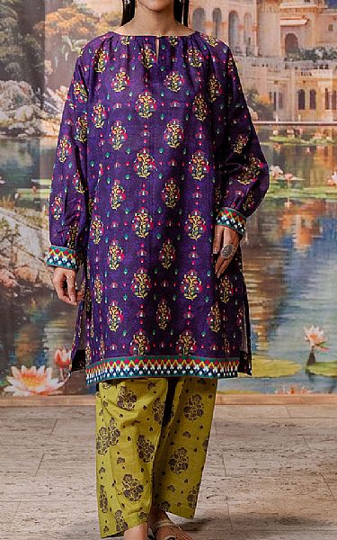 Zellbury Indigo Khaddar Suit (2 Pcs) | Pakistani Winter Dresses in USA- Image 1