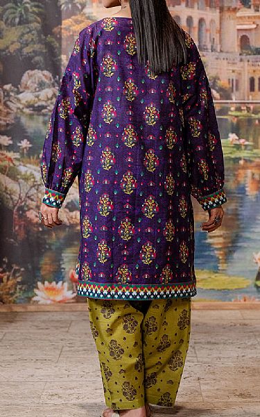 Zellbury Indigo Khaddar Suit (2 Pcs) | Pakistani Winter Dresses in USA- Image 2