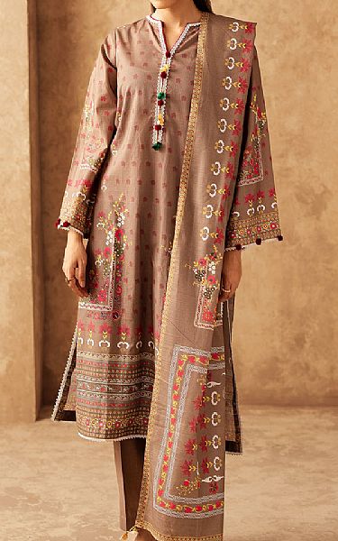 Zellbury Beige Khaddar Suit | Pakistani Winter Dresses in USA- Image 1