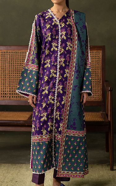 Zellbury Indogo Khaddar Suit | Pakistani Winter Dresses in USA- Image 1