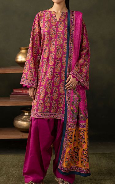 Zellbury Bud Cherry Khaddar Suit | Pakistani Winter Dresses in USA- Image 1