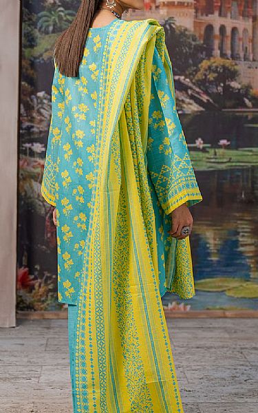 Zellbury Dark Turquoise Khaddar Suit | Pakistani Winter Dresses in USA- Image 2