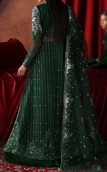 Afrozeh Green Organza Suit | Pakistani Embroidered Chiffon Dresses USA- Image 3