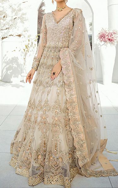 Akbar Aslam Ash White Net Suit | Pakistani Dresses in USA- Image 1