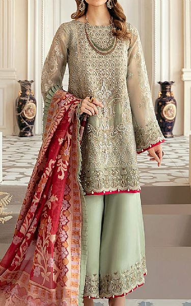 Akbar Aslam Pistachio Mesoori Suit | Pakistani Dresses in USA- Image 1