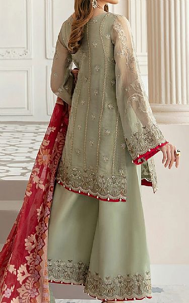 Akbar Aslam Pistachio Mesoori Suit | Pakistani Dresses in USA- Image 2