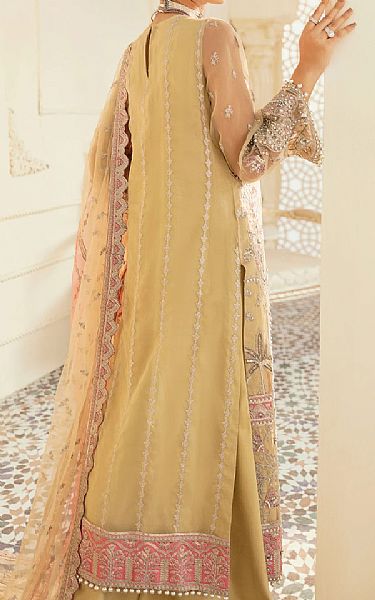 Akbar Aslam Sand Gold Organza Suit | Pakistani Dresses in USA- Image 2