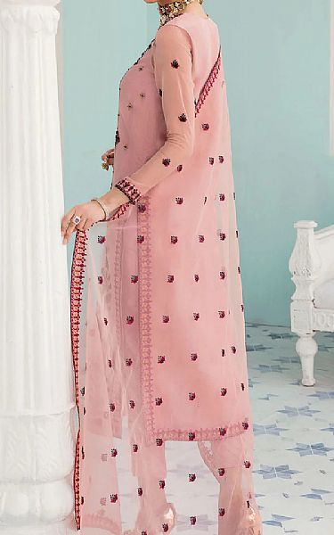Akbar Aslam Tea Rose Organza Suit | Pakistani Embroidered Chiffon Dresses- Image 2
